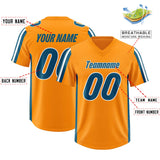 Custom Orange Panther Blue and White Side Stripe Pattern Authentic Football Jersey