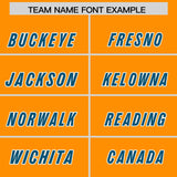 Custom Orange Panther Blue and White Side Stripe Pattern Authentic Football Jersey