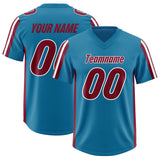Custom Royal Cardinal and White Side Stripe Pattern Authentic Football Jersey
