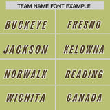 Custom Champagne Olive and White Side Stripe Pattern Authentic Football Jersey