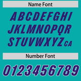 Custom Aqua Purple and White Side Stripe Pattern Authentic Football Jersey