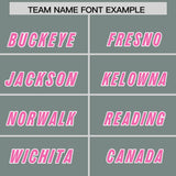 Custom Grey Pink and White Side Stripe Pattern Authentic Football Jersey