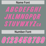Custom Grey Pink and White Side Stripe Pattern Authentic Football Jersey