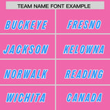 Custom Pink Light Blue and White Side Stripe Pattern Authentic Football Jersey