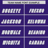 Custom Purple Gray and White Side Stripe Pattern Authentic Football Jersey