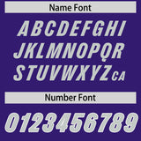 Custom Purple Gray and White Side Stripe Pattern Authentic Football Jersey
