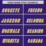 Custom Purple Old Gold and White Side Stripe Pattern Authentic Football Jersey
