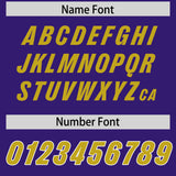 Custom Purple Old Gold and White Side Stripe Pattern Authentic Football Jersey