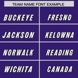 Custom Purple Black and White Side Stripe Pattern Authentic Football Jersey