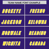 Custom Purple Gold and White Side Stripe Pattern Authentic Football Jersey