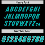 Custom Black Aqua and White Side Stripe Pattern Authentic Football Jersey