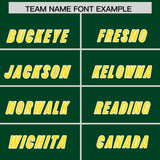 Custom Green Gold and White Side Stripe Pattern Authentic Football Jersey