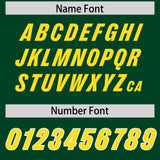 Custom Green Gold and White Side Stripe Pattern Authentic Football Jersey