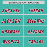 Custom Bright Green Crimson and White Side Stripe Pattern Authentic Football Jersey