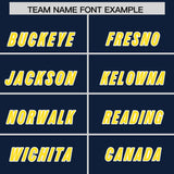 Custom Navy Gold and White Side Stripe Pattern Authentic Football Jersey