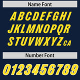 Custom Navy Gold and White Side Stripe Pattern Authentic Football Jersey