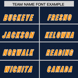 Custom Navy Orange and White Side Stripe Pattern Authentic Football Jersey