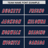 Custom Navy Cardinal and White Side Stripe Pattern Authentic Football Jersey