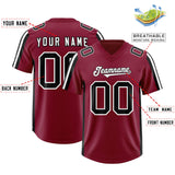 Custom Cardinal Black and White Side Stripe Pattern Authentic Football Jersey