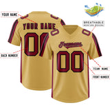 Custom Old Gold Cardinal and Black Side Stripe Pattern Authentic Football Jersey