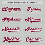 Custom Gray Crimson and White Side Stripe Pattern Authentic Football Jersey