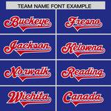 Custom Royal Red and White Side Stripe Pattern Authentic Football Jersey