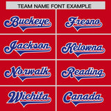 Custom Red Royal and White Side Stripe Pattern Authentic Football Jersey