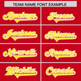Custom Red Gold and White Side Stripe Pattern Authentic Football Jersey