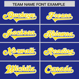 Custom Royal Gold and White Side Stripe Pattern Authentic Football Jersey