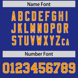 Custom Royal Gold Orange and White Side Stripe Pattern Authentic Football Jersey