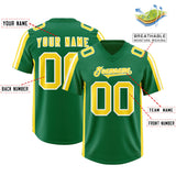 Custom Kelly Green Gold and White Side Stripe Pattern Authentic Football Jersey