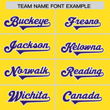 Custom Gold Purple and White Side Stripe Pattern Authentic Football Jersey