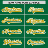 Custom Kelly Green Old Gold and White Side Stripe Pattern Authentic Football Jersey