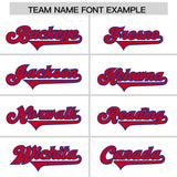 Custom White Royal and Red Side Stripe Pattern Authentic Football Jersey