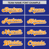 Custom Royal Gold Orange and White Side Stripe Pattern Authentic Football Jersey