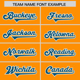 Custom Orange Panther Blue and White Side Stripe Pattern Authentic Football Jersey
