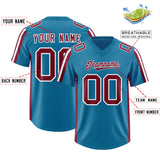 Custom Royal Cardinal and White Side Stripe Pattern Authentic Football Jersey