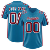 Custom Royal Cardinal and White Side Stripe Pattern Authentic Football Jersey