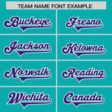 Custom Aqua Purple and White Side Stripe Pattern Authentic Football Jersey