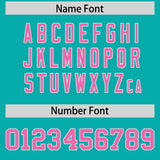 Custom Aqua Pink and White Side Stripe Pattern Authentic Football Jersey