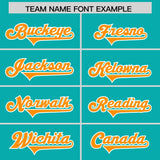 Custom Aqua Orange and White Side Stripe Pattern Authentic Football Jersey