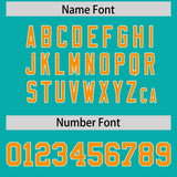 Custom Aqua Orange and White Side Stripe Pattern Authentic Football Jersey