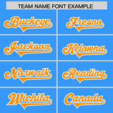 Custom Light Blue Orange and White Side Stripe Pattern Authentic Football Jersey