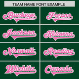 Custom Green Pink and White Side Stripe Pattern Authentic Football Jersey