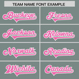 Custom Grey Pink and White Side Stripe Pattern Authentic Football Jersey