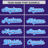 Custom Purple Light Blue and White Side Stripe Pattern Authentic Football Jersey
