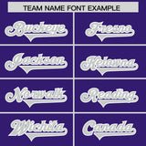 Custom Purple Gray and White Side Stripe Pattern Authentic Football Jersey