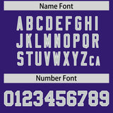 Custom Purple Gray and White Side Stripe Pattern Authentic Football Jersey