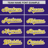 Custom Purple Old Gold and White Side Stripe Pattern Authentic Football Jersey