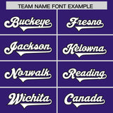 Custom Purple Black and White Side Stripe Pattern Authentic Football Jersey
